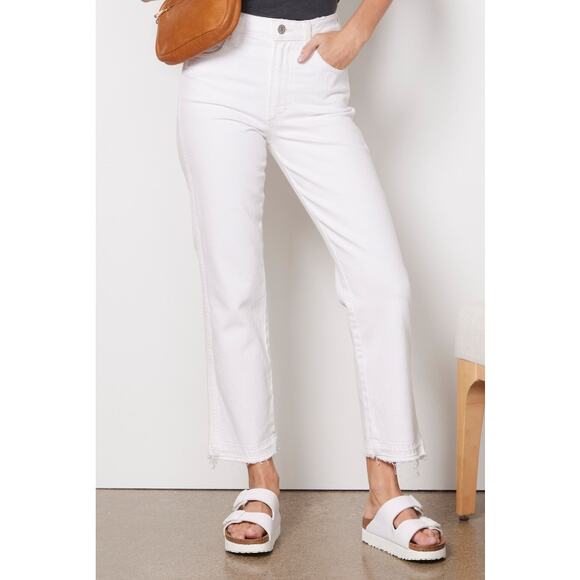 NWT Evereve Amo Whitesands Chloe Crop High Rise Released Hem Jean Womens 26 / 2